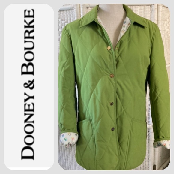💚🌈Dooney & Bourke quilted green jacket🌈💚 - Picture 1 of 12